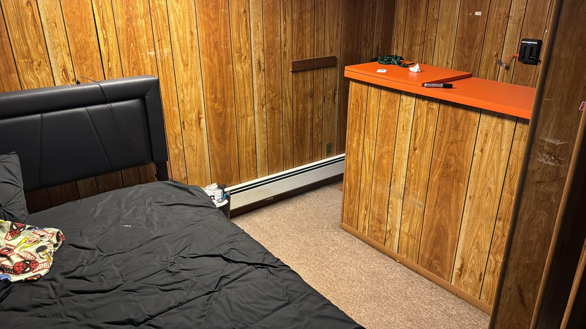 Damaged basement bedroom