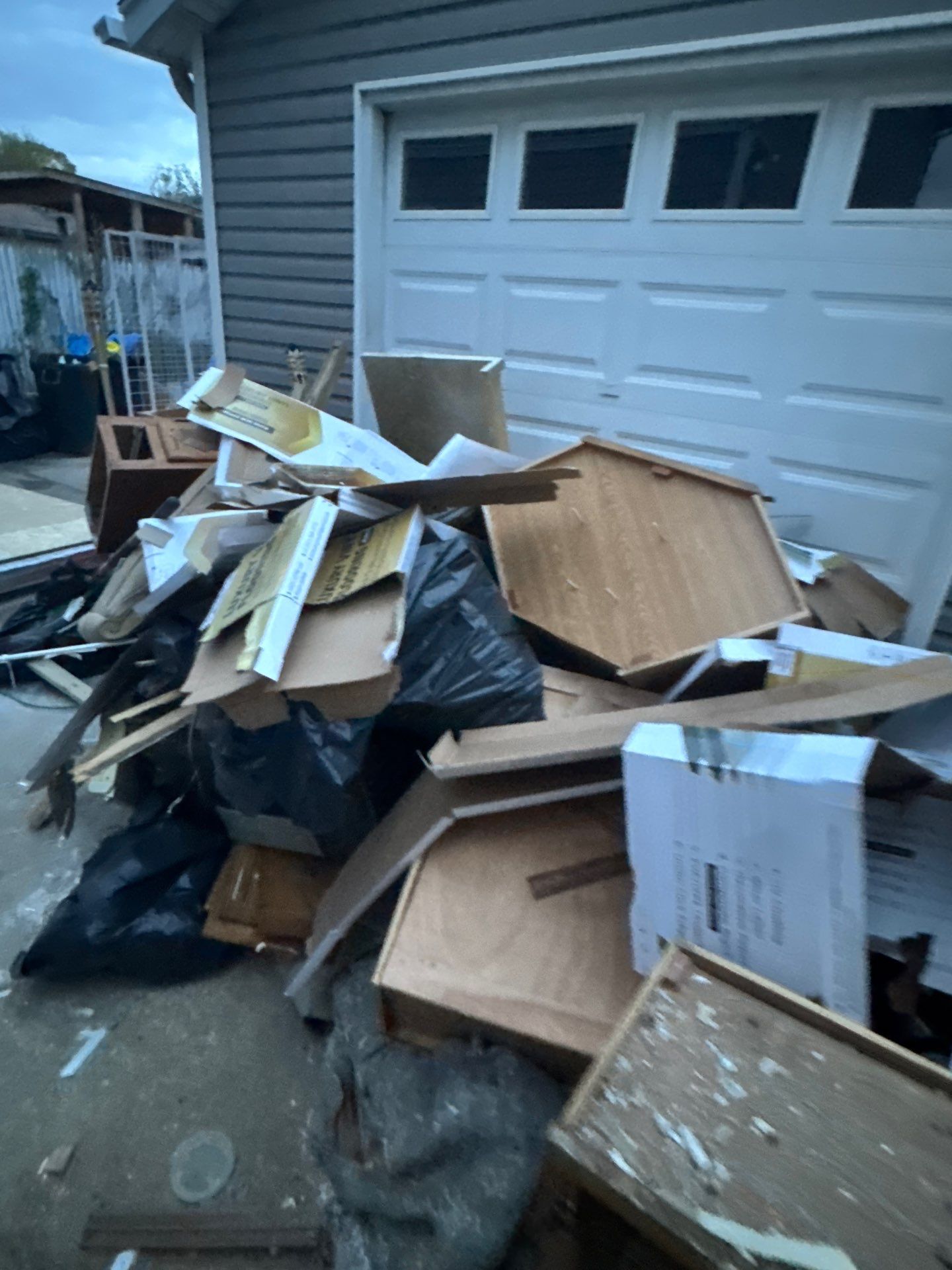 Damaged materials hauled out