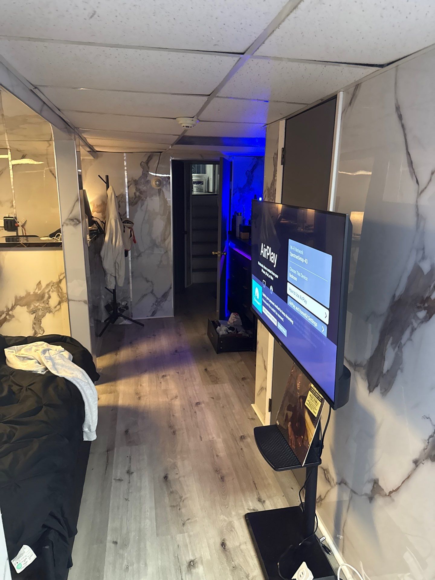 Finished basement living area